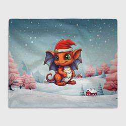 Плед флисовый Символ нового 2024 года дракон, цвет: 3D-велсофт