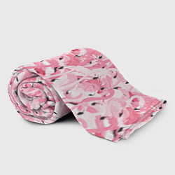 Плед флисовый Стая розовых фламинго, цвет: 3D-велсофт — фото 2