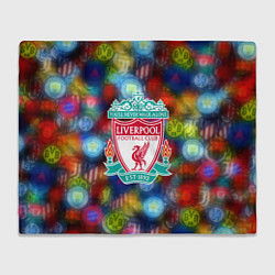 Плед флисовый Liverpool все logo неон, цвет: 3D-велсофт