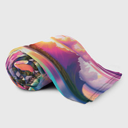 Плед флисовый Закат на острове Бора Бора, цвет: 3D-велсофт — фото 2