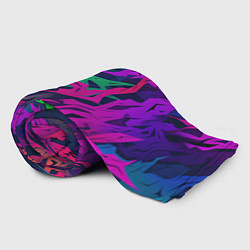 Плед флисовый Кривые яркие геометрические фигуры, цвет: 3D-велсофт — фото 2