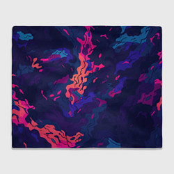 Плед флисовый Яркая абстракция в стиле камуфляжа, цвет: 3D-велсофт