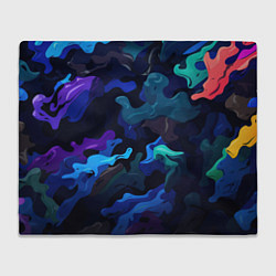Плед флисовый Камуфляж из разноцветных красок, цвет: 3D-велсофт