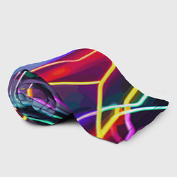 Плед флисовый Абстрактные цветные полосы - композиция, цвет: 3D-велсофт — фото 2