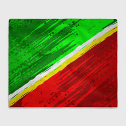 Плед флисовый Расцветка Зеленоградского флага, цвет: 3D-велсофт