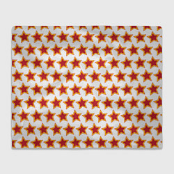Плед флисовый Красные звезды с контуром, цвет: 3D-велсофт
