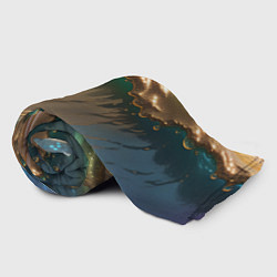 Плед флисовый Перламутровые блестящие волны радужных цветов, цвет: 3D-велсофт — фото 2