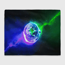 Плед флисовый Космическая земля, цвет: 3D-велсофт