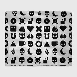 Плед флисовый Love death robots pattern white, цвет: 3D-велсофт