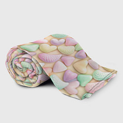 Плед флисовый Сердечки розовые конфетки, цвет: 3D-велсофт — фото 2