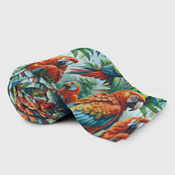 Плед флисовый Попугаи Ара - тропики джунгли, цвет: 3D-велсофт — фото 2