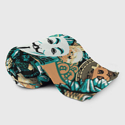 Плед флисовый Криптавалюта с маской Виндетта, цвет: 3D-велсофт — фото 2