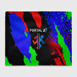 Плед флисовый Portal 2 краски сочные текстура, цвет: 3D-велсофт
