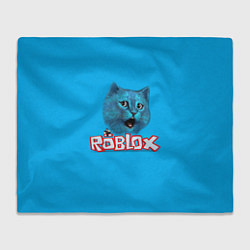 Плед флисовый Roblox синий кот, цвет: 3D-велсофт