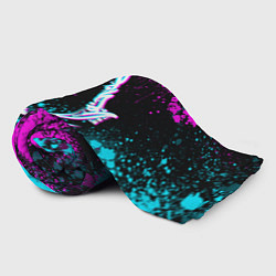 Плед флисовый Ассасин крид мираж- неоновые брызги, цвет: 3D-велсофт — фото 2