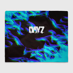 Плед флисовый Dayz огонь синий, цвет: 3D-велсофт