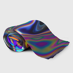 Плед флисовый Жидкая голографическая бензиновая абстракция, цвет: 3D-велсофт — фото 2