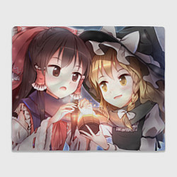 Плед флисовый Touhou Project Reimu and Marisa, цвет: 3D-велсофт