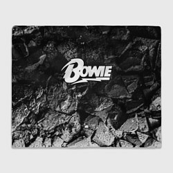Плед флисовый David Bowie black graphite, цвет: 3D-велсофт