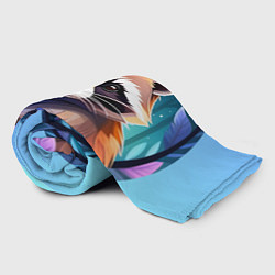 Плед флисовый Мультяшный енот, цвет: 3D-велсофт — фото 2