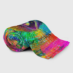 Плед флисовый Цветной енот, цвет: 3D-велсофт — фото 2