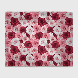Плед флисовый Красные и розовые розы, цвет: 3D-велсофт