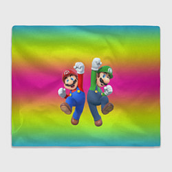 Плед флисовый Братья Марио, цвет: 3D-велсофт