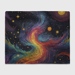 Плед флисовый Звездный вихрь абстрактная живопись, цвет: 3D-велсофт