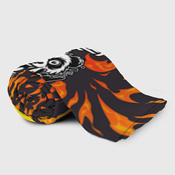 Плед флисовый Skillet рок панда и огонь, цвет: 3D-велсофт — фото 2