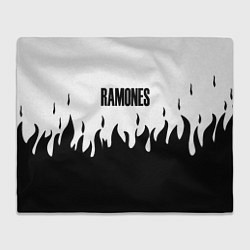 Плед флисовый Ramones fire black rock, цвет: 3D-велсофт