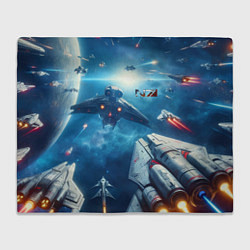 Плед флисовый Mass Effect - space neon, цвет: 3D-велсофт