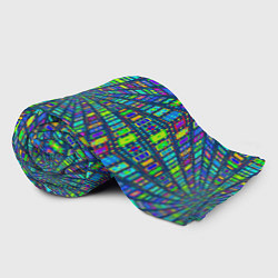 Плед флисовый Абстрактный узор коридор из разноцветных квадратов, цвет: 3D-велсофт — фото 2