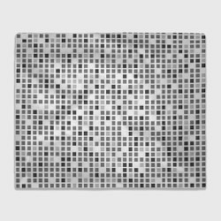 Плед флисовый Серые квадраты на белом фоне, цвет: 3D-велсофт