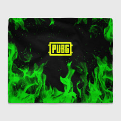 Плед флисовый PUBG кислотное лого огненный стиль, цвет: 3D-велсофт