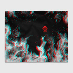 Плед флисовый Warframe огонь глитч, цвет: 3D-велсофт