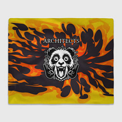 Плед флисовый Architects рок панда и огонь, цвет: 3D-велсофт