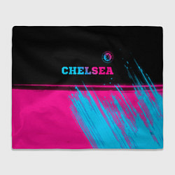 Плед флисовый Chelsea - neon gradient посередине, цвет: 3D-велсофт