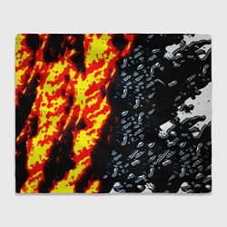 Плед флисовый Текстура огня и воды, цвет: 3D-велсофт