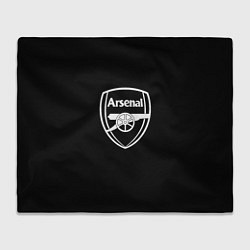 Плед флисовый Arsenal fc белое лого, цвет: 3D-велсофт