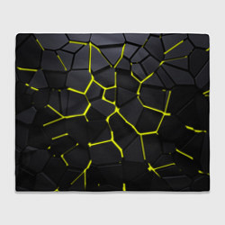 Плед флисовый Желтые плиты киберпанк, цвет: 3D-велсофт