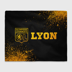 Плед флисовый Lyon - gold gradient по-горизонтали, цвет: 3D-велсофт