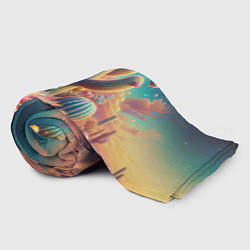 Плед флисовый Кактусы цветущие под космическим небом, цвет: 3D-велсофт — фото 2