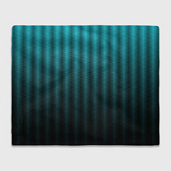 Плед флисовый Градиент полосатый чёрно-бирюзовый, цвет: 3D-велсофт
