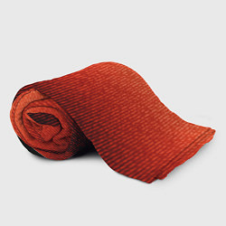 Плед флисовый Полосатый градиент оранжево-красный в чёрный, цвет: 3D-велсофт — фото 2