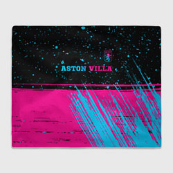 Плед флисовый Aston Villa - neon gradient посередине, цвет: 3D-велсофт