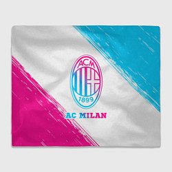 Плед флисовый AC Milan neon gradient style, цвет: 3D-велсофт
