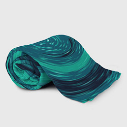 Плед флисовый Сине-зелёный спираль, цвет: 3D-велсофт — фото 2