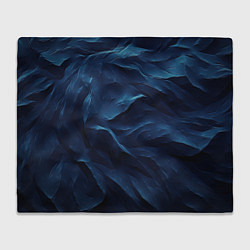 Плед флисовый Синие глубокие абстрактные волны, цвет: 3D-велсофт