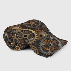 Плед флисовый Стимпанк ржавые шестеренки текстура, цвет: 3D-велсофт — фото 2