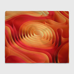 Плед флисовый Оранжевые объемные круги, цвет: 3D-велсофт